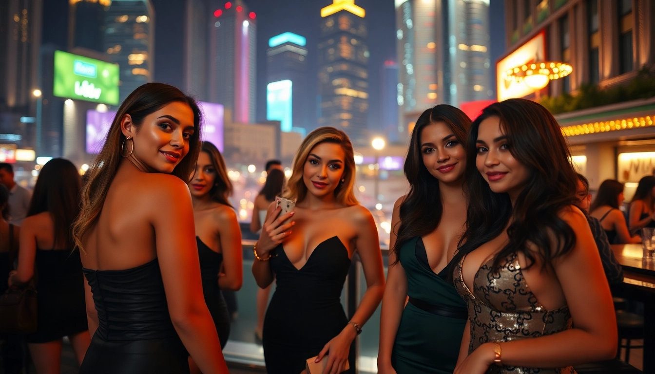 KL ESCORT services in Kuala Lumpur showcasing fashionable escort models in an upscale setting, emphasizing luxury and discretion for discerning clients.
