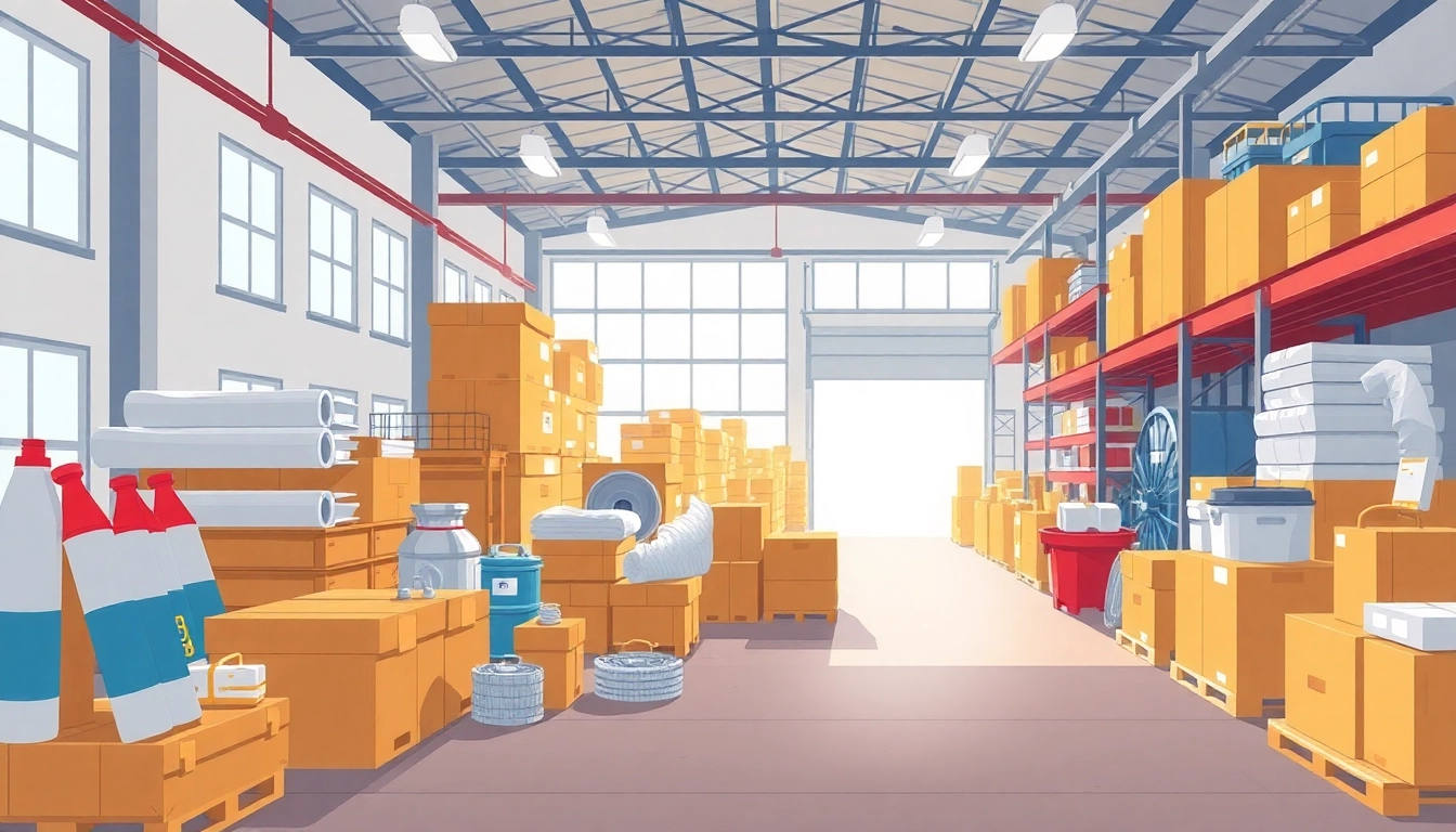 Explore quality industrial supplies at https://pitertrade.ru/, featuring prominent brands like Loctite and Devcon in a well-stocked warehouse.