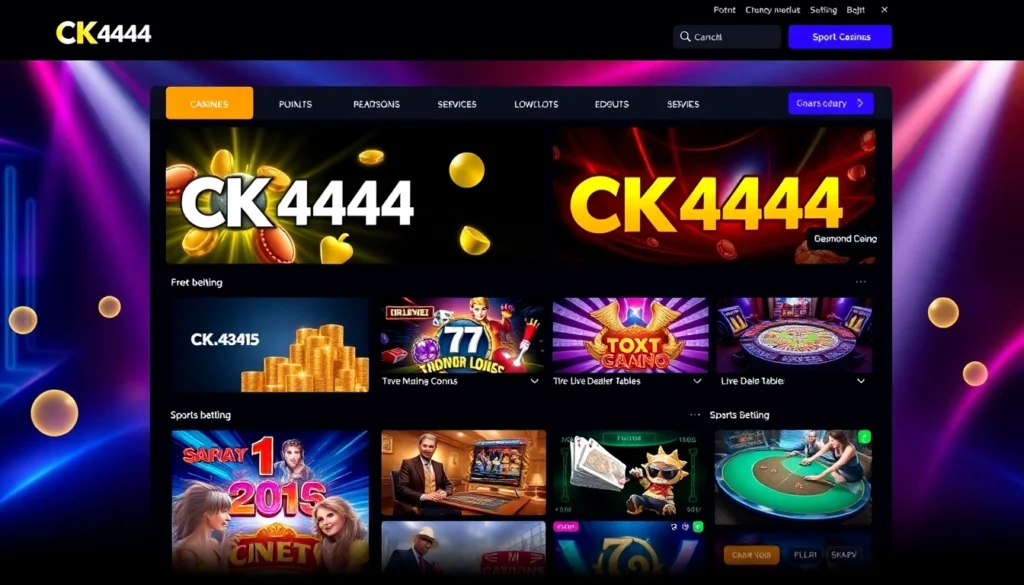 CK444 online gaming platform featuring high-quality slots, live dealer, and sports betting for Bangladeshi players.