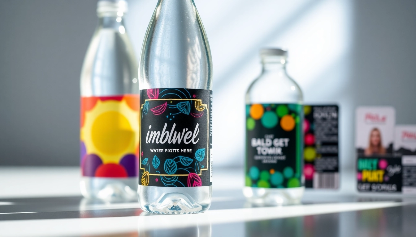 Create eye-catching custom water bottle labels featuring vibrant designs and waterproof durability for branding and events.
