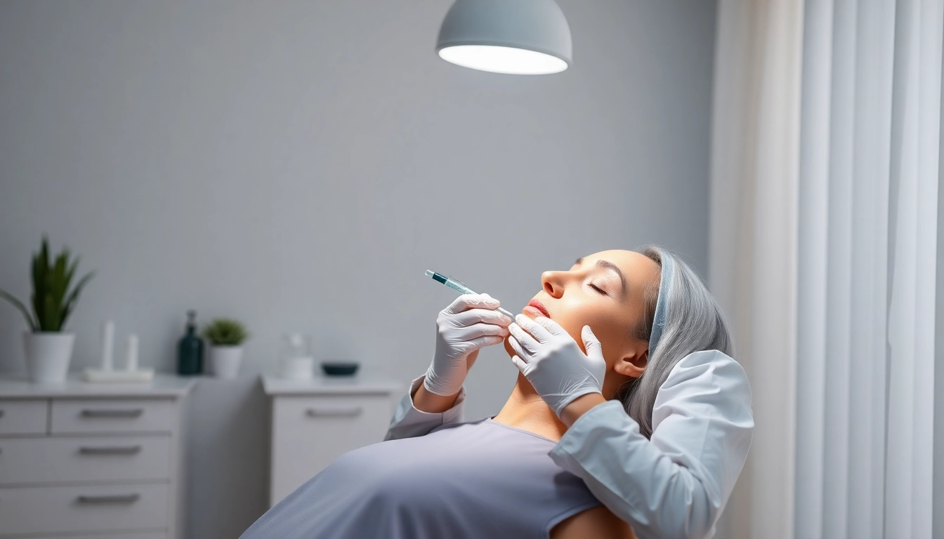 Administering a Botox Behandlung in a calm and professional clinic environment.