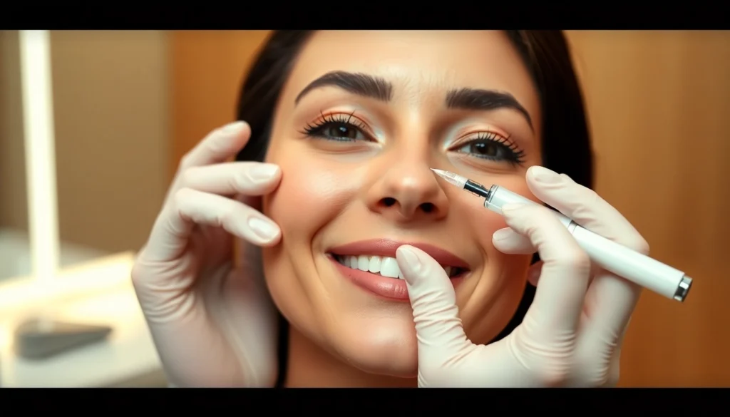 Experienced aesthetic specialist performing a Botox Behandlung for youthful, smooth skin in a professional clinic setting.