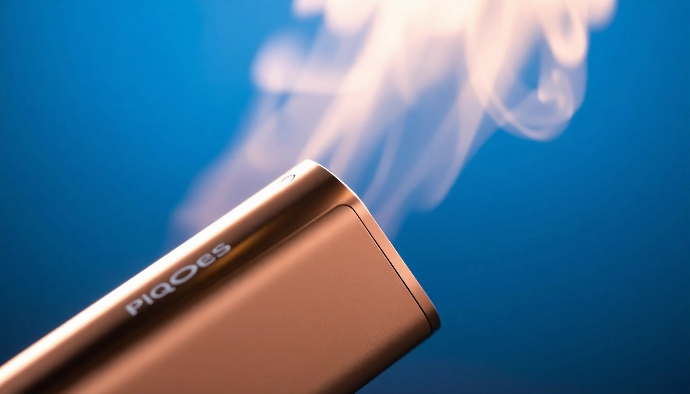 Advanced IQOS ILUMA heated tobacco device in use, showcasing modern design and vapor output for increased appeal and clarity