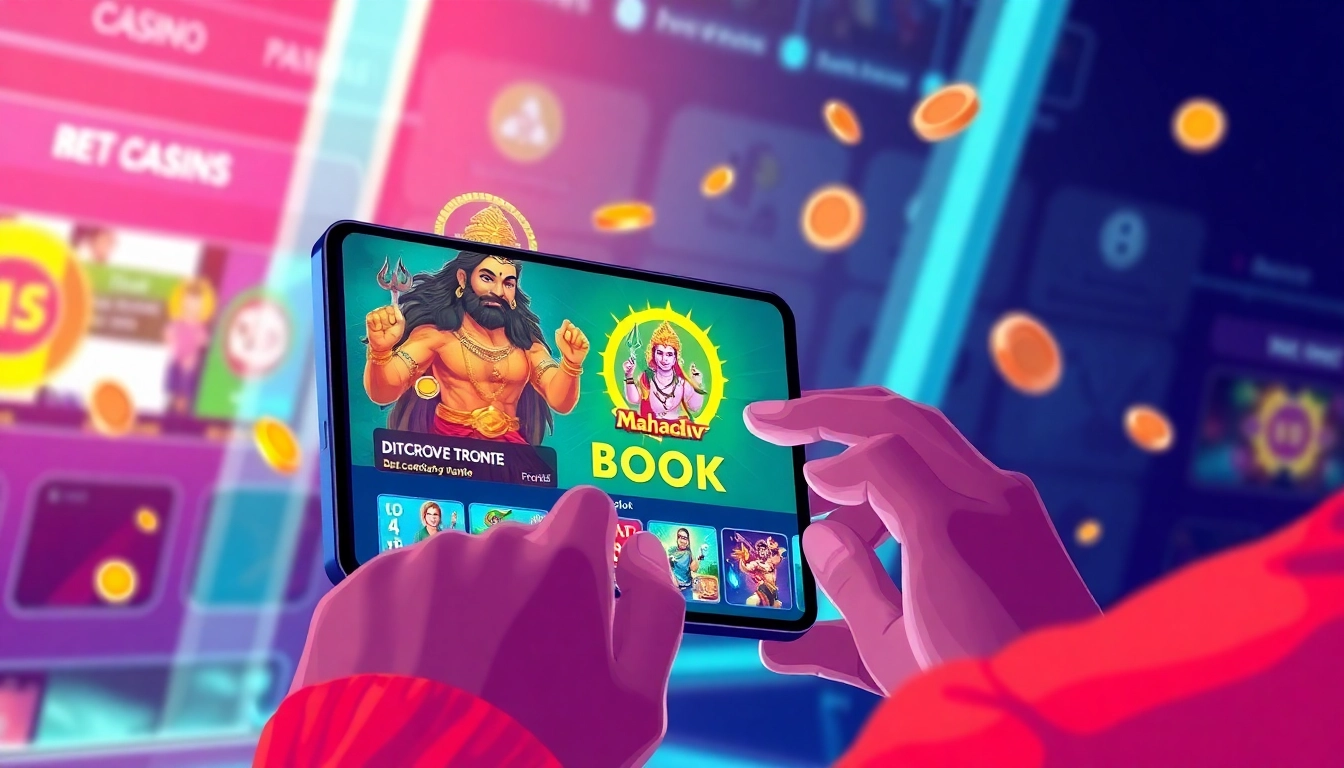 Mahadev Book user placing bets on sports and casino games via mobile app, highlighting secure transactions and live betting features for Indian users.