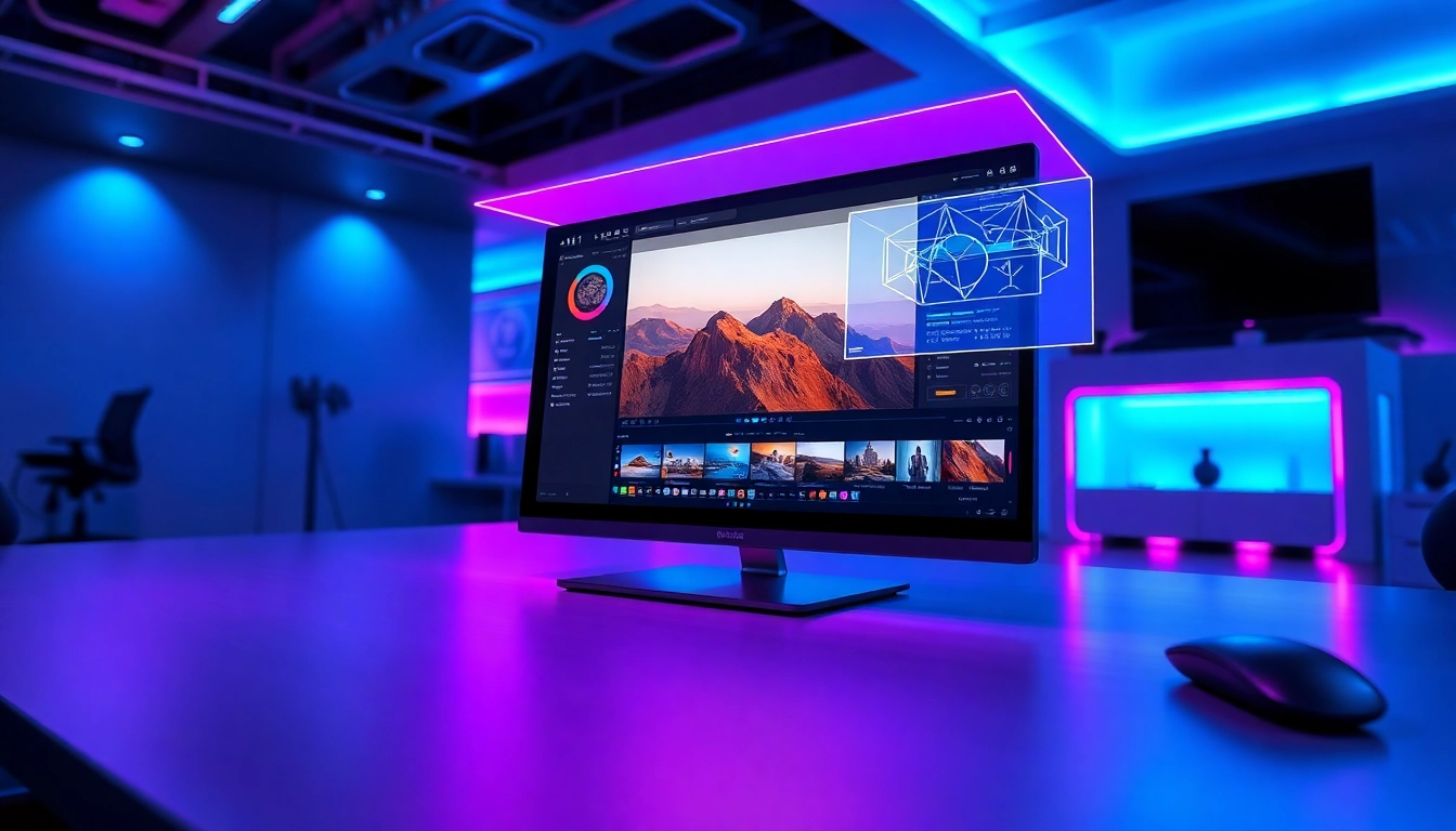 Futuristic AI interface demonstrating advanced image editing with holographic overlays and sleek design