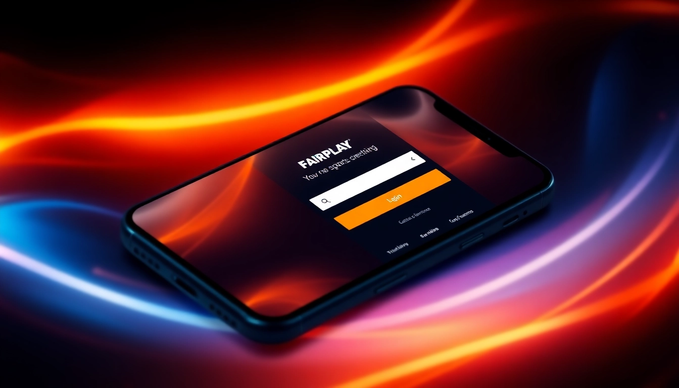Fairplay sports betting login screen with vibrant orange and black theme, user-friendly design, and quick access to betting features for Indian users.