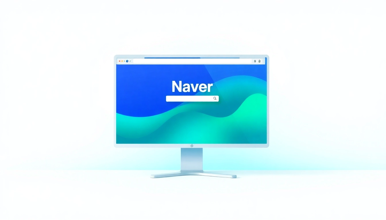 Modern digital interface showcasing Naver on a desktop screen with vibrant colors and intuitive layout, highlighting user engagement.