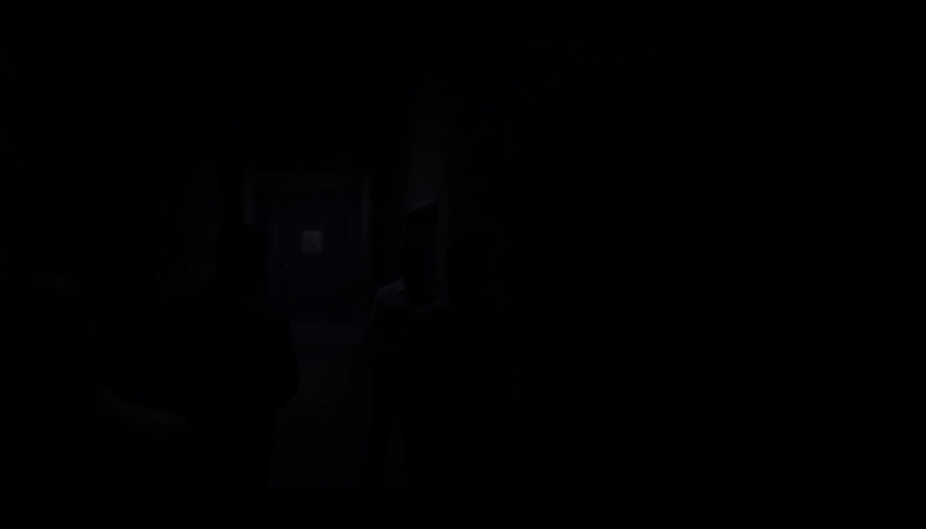 Captivating horror video scene with shadowy figures and eerie atmosphere enhancing suspense.