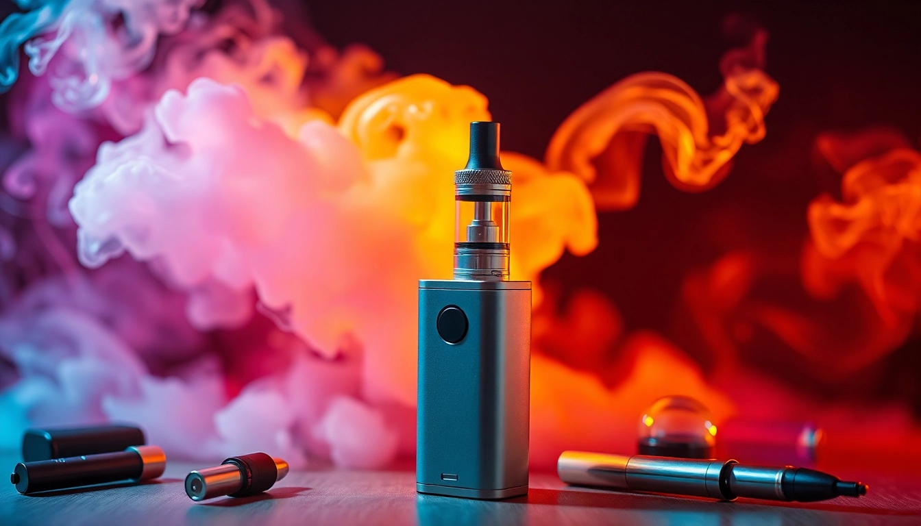 Professional e-cigarette image showcasing a sleek device emitting vapor, highlighting modern