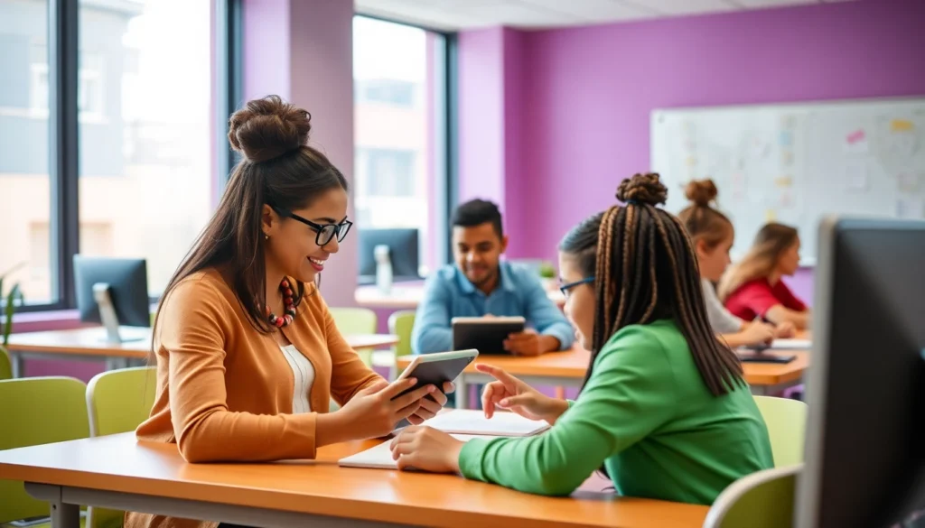 Learning content creator developing engaging digital lessons for personalized education to