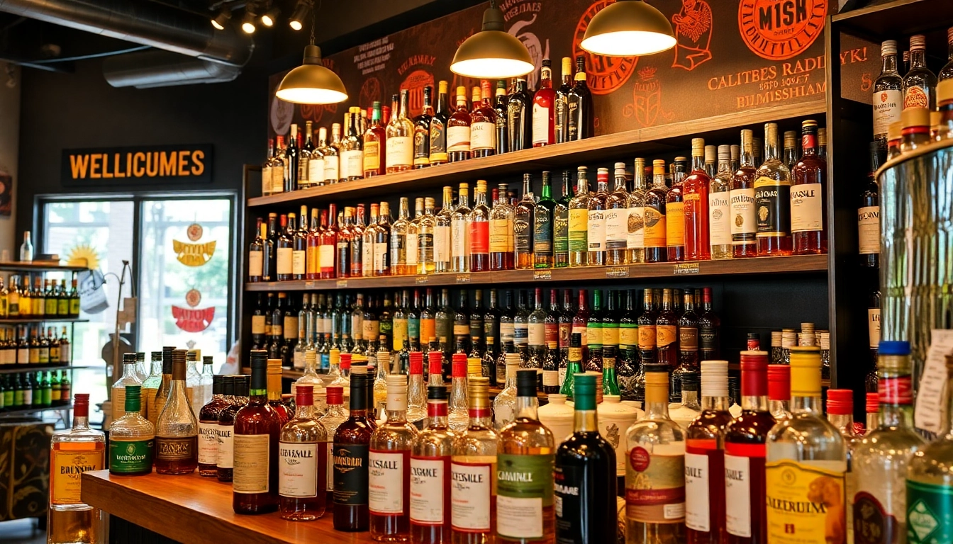 Liqors Birmingham storefront showcasing diverse spirits selection with inviting lighting and
